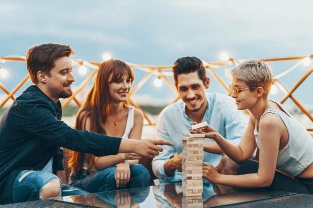 Team photo of board game enthusiasts